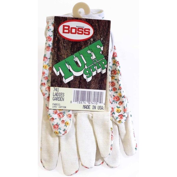 Boss Tuff Grip Ladies Cotton Garden Gloves with Textured Grip on Palm 741